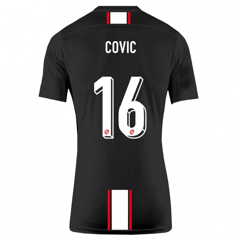Danxen Kvinnor Rayen Covic #16 Svart Vit Bortatröja Matchtröjor 2025/26 Tröjor T-Tröja