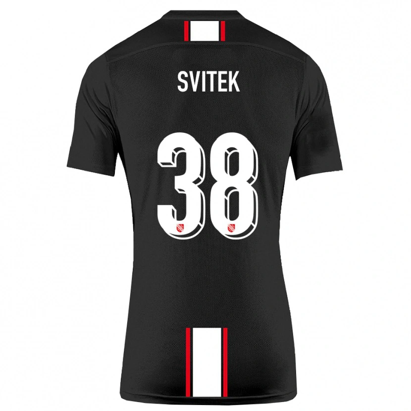 Danxen Kvinnor Leon Svitek #38 Svart Vit Bortatröja Matchtröjor 2025/26 Tröjor T-Tröja
