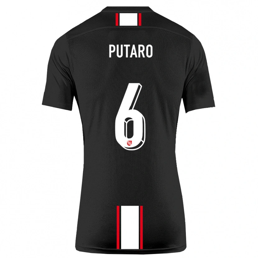 Danxen Kvinnor Luca Putaro #6 Svart Vit Bortatröja Matchtröjor 2025/26 Tröjor T-Tröja
