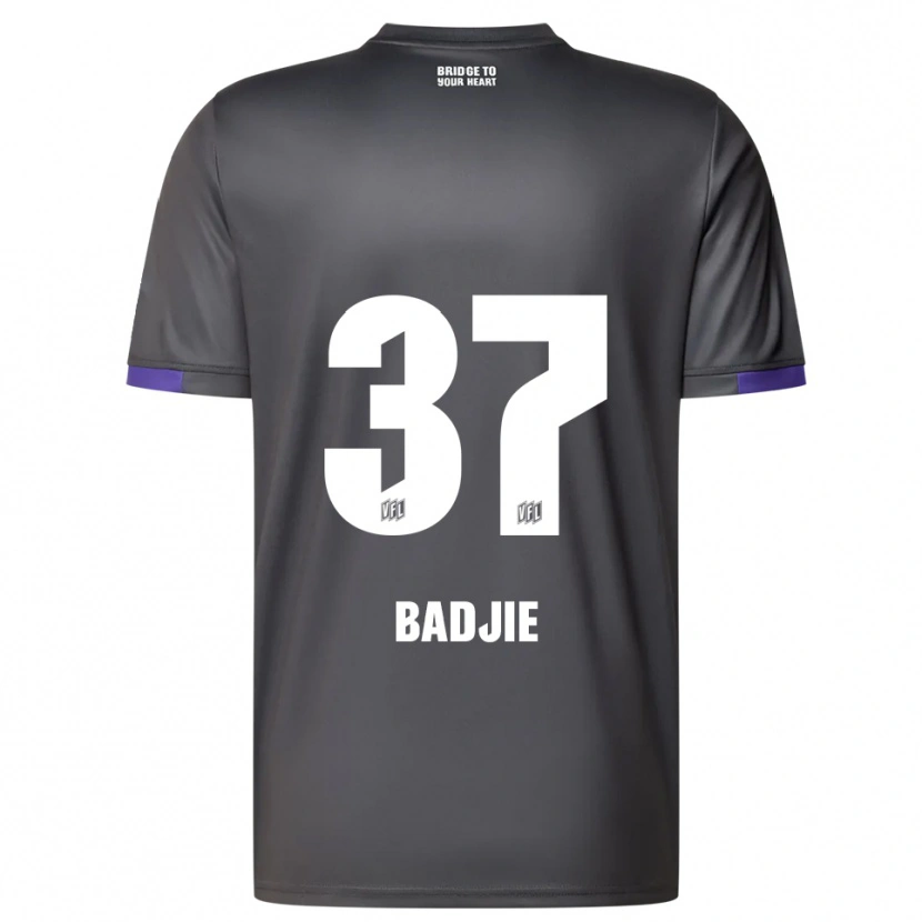 Danxen Kvinnor Ismail Badjie #37 Grå Lila Bortatröja Matchtröjor 2025/26 Tröjor T-Tröja