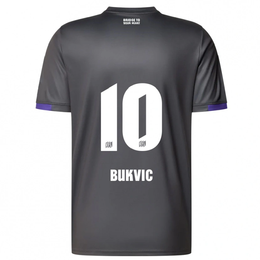 Danxen Kvinnor Adem Bukvic #10 Grå Lila Bortatröja Matchtröjor 2025/26 Tröjor T-Tröja