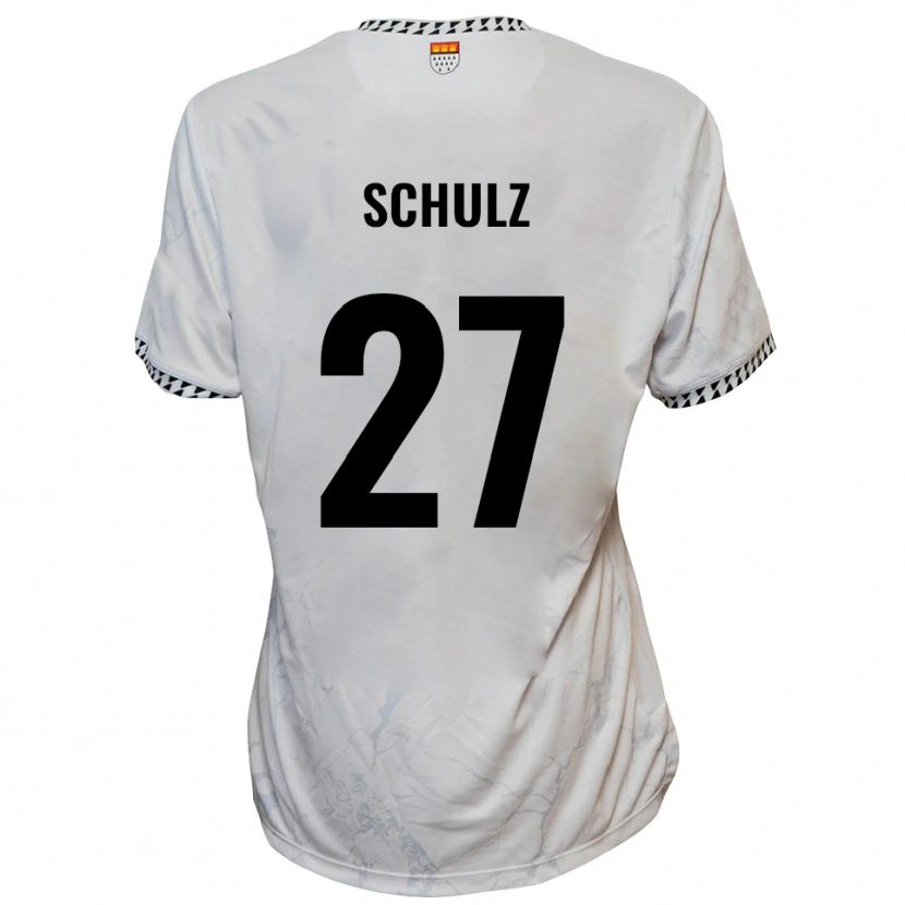 Danxen Kvinnor Arne Schulz #27 Vit Svart Bortatröja Matchtröjor 2025/26 Tröjor T-Tröja
