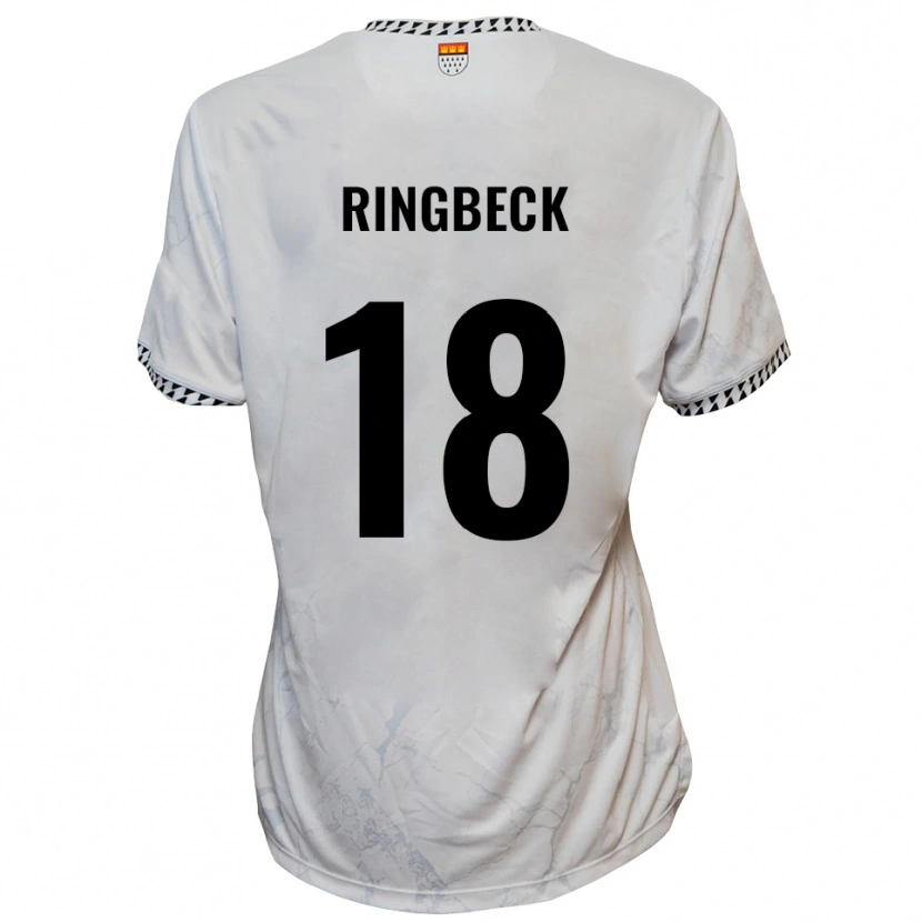 Danxen Kvinnor Noah Ringbeck #18 Vit Svart Bortatröja Matchtröjor 2025/26 Tröjor T-Tröja