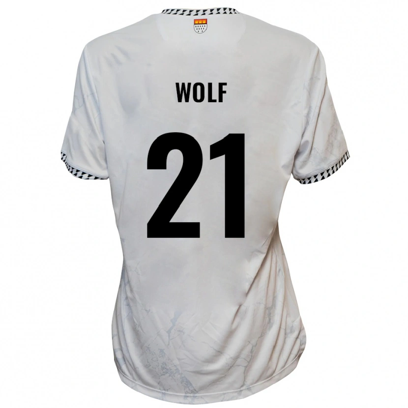 Danxen Kvinnor Lucas Wolf #21 Vit Svart Bortatröja Matchtröjor 2025/26 Tröjor T-Tröja