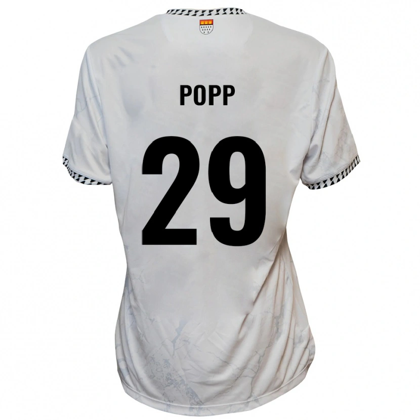 Danxen Kvinnor Leander Popp #29 Vit Svart Bortatröja Matchtröjor 2025/26 Tröjor T-Tröja