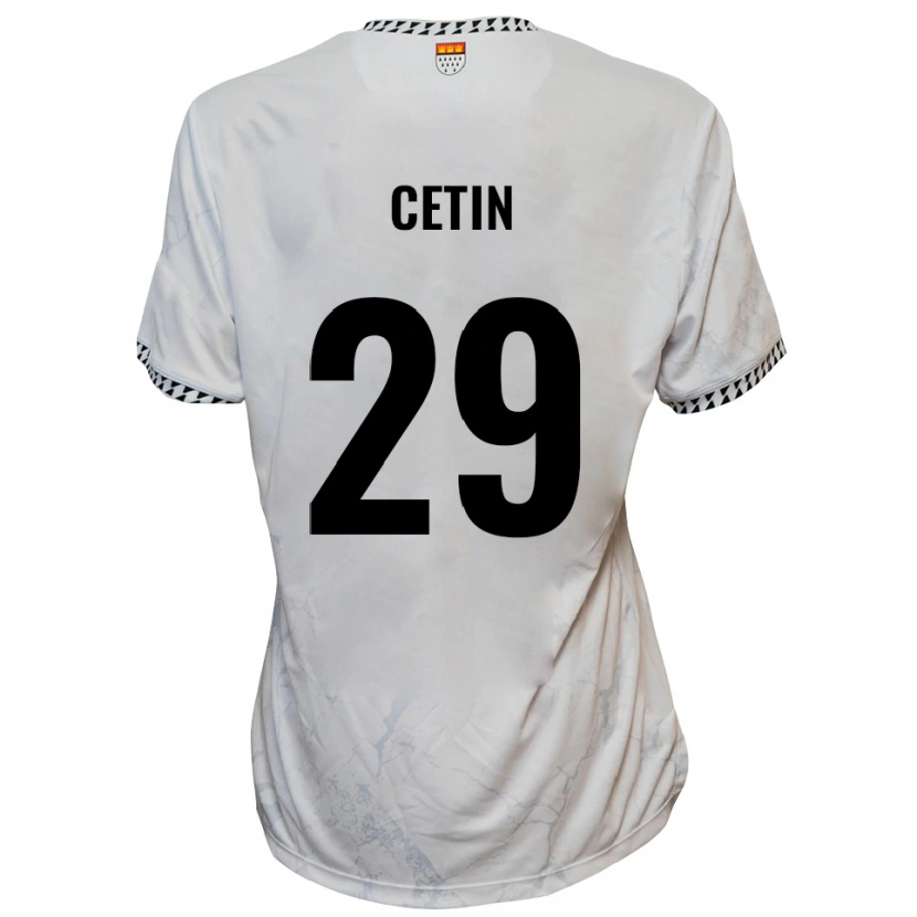 Danxen Kvinnor Erkan Cetin #29 Vit Svart Bortatröja Matchtröjor 2025/26 Tröjor T-Tröja