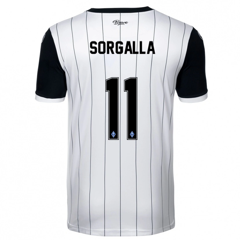 Danxen Kvinnor Tom Sorgalla #11 Vit Svart Bortatröja Matchtröjor 2025/26 Tröjor T-Tröja
