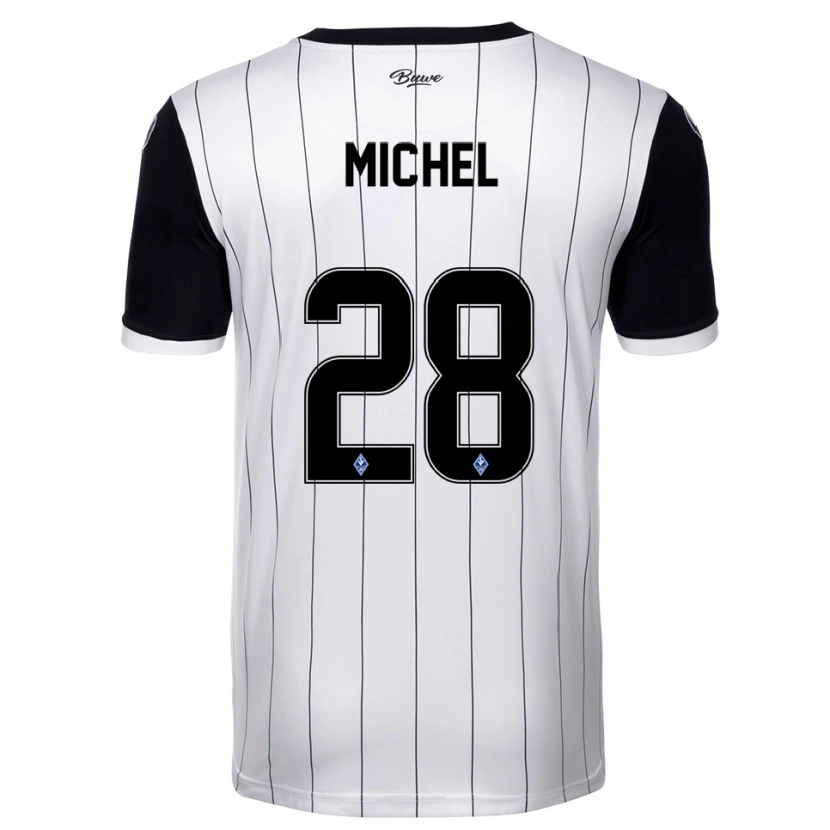Danxen Kvinnor Diego Michel #28 Vit Svart Bortatröja Matchtröjor 2025/26 Tröjor T-Tröja