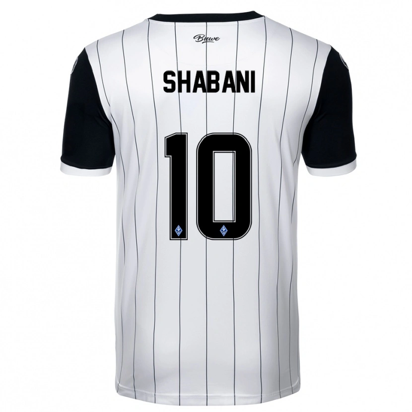 Danxen Kvinnor David Shabani #10 Vit Svart Bortatröja Matchtröjor 2025/26 Tröjor T-Tröja