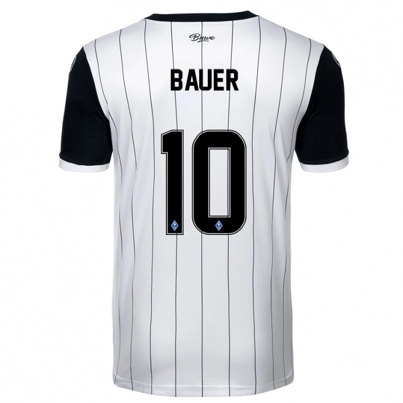Danxen Kvinnor Milo Bauer #10 Vit Svart Bortatröja Matchtröjor 2025/26 Tröjor T-Tröja