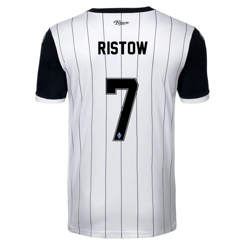 Danxen Kvinnor Daniel Ristow #7 Vit Svart Bortatröja Matchtröjor 2025/26 Tröjor T-Tröja