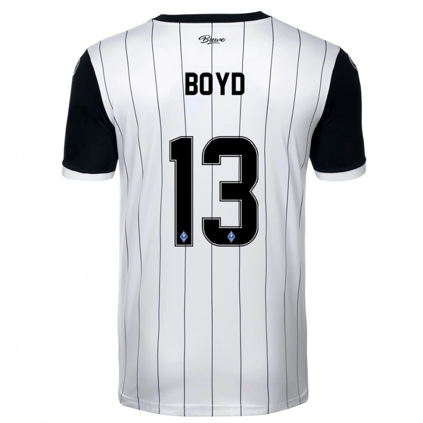Danxen Kvinnor Terrence Boyd #13 Vit Svart Bortatröja Matchtröjor 2025/26 Tröjor T-Tröja
