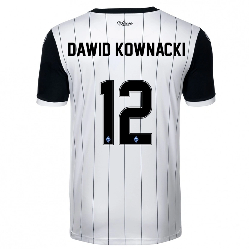 Danxen Kvinnor Jakub Dawid Kownacki #12 Vit Svart Bortatröja Matchtröjor 2025/26 Tröjor T-Tröja