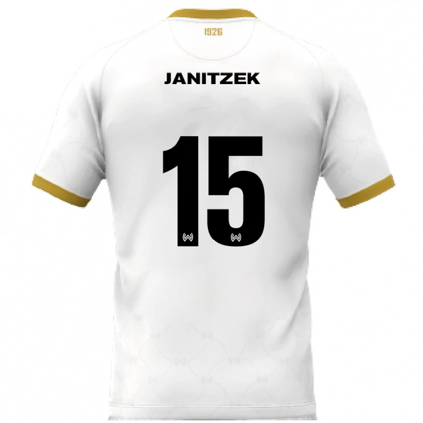 Danxen Kvinnor Justin Janitzek #15 Vit Guld Bortatröja Matchtröjor 2025/26 Tröjor T-Tröja