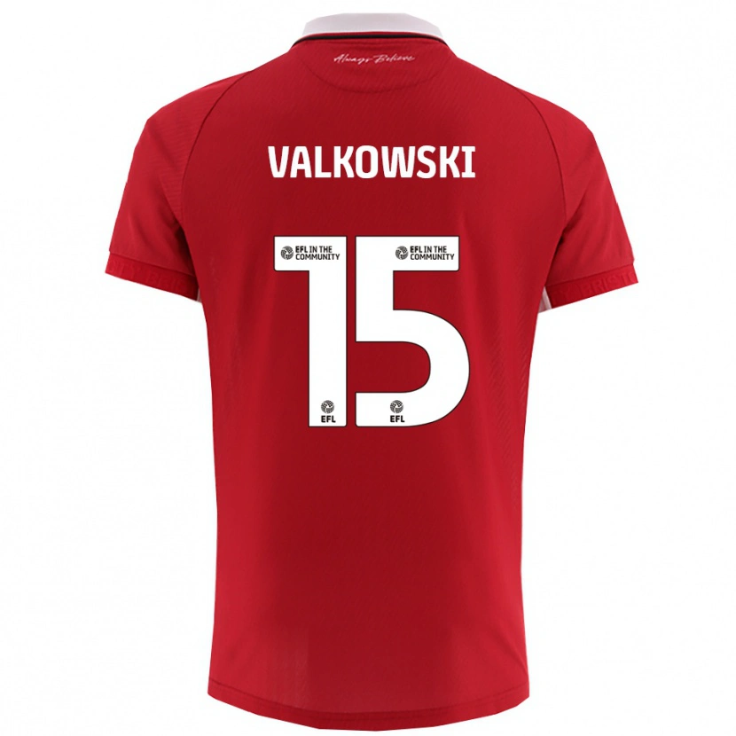 Danxen Barn Pawel Valkowski #15 Rött Vitt Hemmatröja Matchtröjor 2025/26 Tröjor T-Tröja