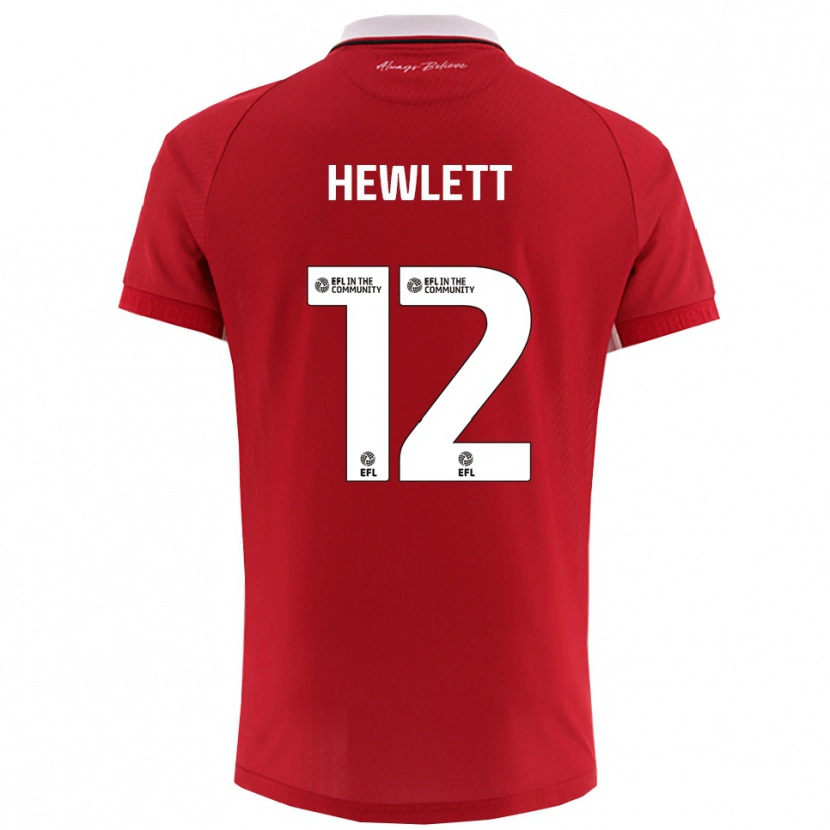 Danxen Barn Callum Hewlett #12 Rött Vitt Hemmatröja Matchtröjor 2025/26 Tröjor T-Tröja