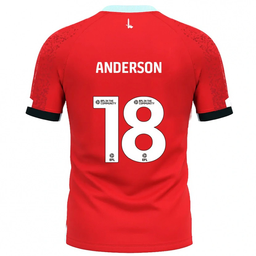 Danxen Barn Karoy Anderson #18 Röd Vit Hemmatröja Matchtröjor 2025/26 Tröjor T-Tröja