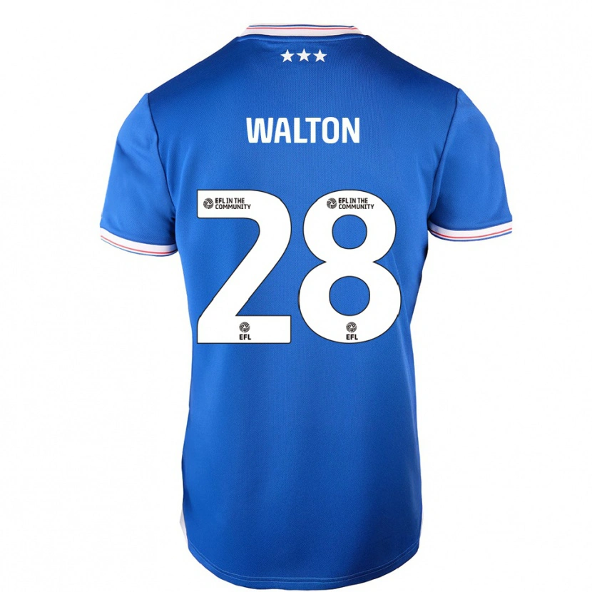 Danxen Barn Christian Walton #28 Blå Vit Hemmatröja Matchtröjor 2025/26 Tröjor T-Tröja