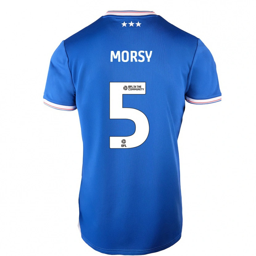 Danxen Barn Samy Morsy #5 Blå Vit Hemmatröja Matchtröjor 2025/26 Tröjor T-Tröja
