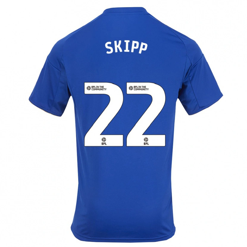 Danxen Barn Oliver Skipp #22 Blå Guld Hemmatröja Matchtröjor 2025/26 Tröjor T-Tröja