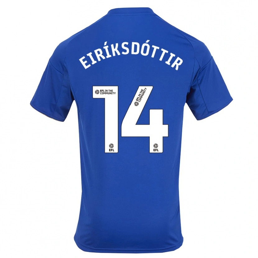 Danxen Barn Hlín Eiríksdóttir #14 Blå Guld Hemmatröja Matchtröjor 2025/26 Tröjor T-Tröja