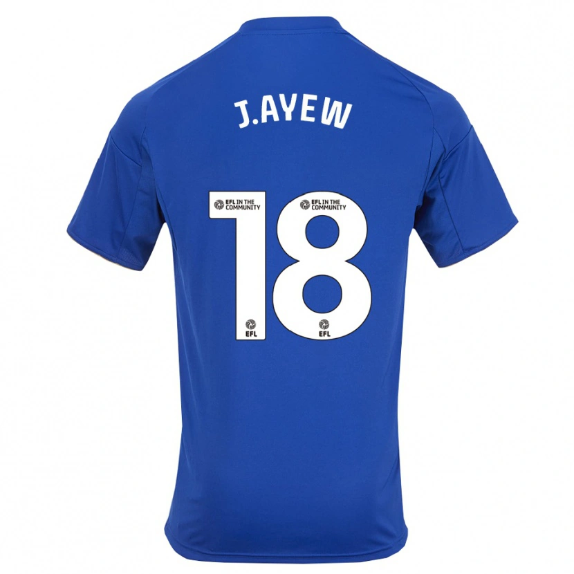 Danxen Barn Jordan Ayew #18 Blå Guld Hemmatröja Matchtröjor 2025/26 Tröjor T-Tröja