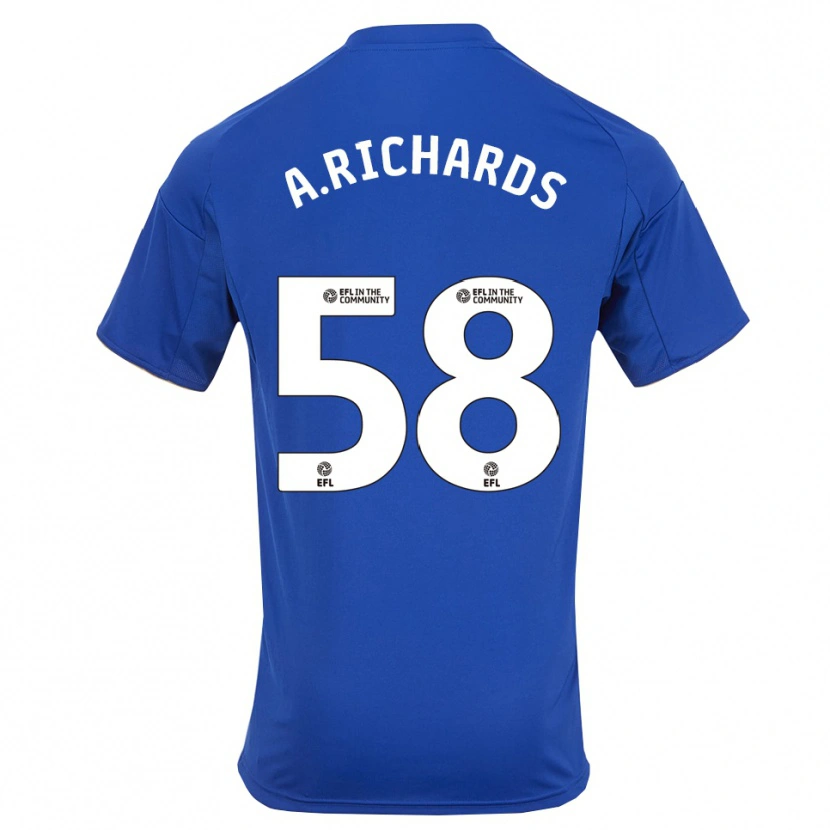 Danxen Barn Amani Richards #58 Blå Guld Hemmatröja Matchtröjor 2025/26 Tröjor T-Tröja