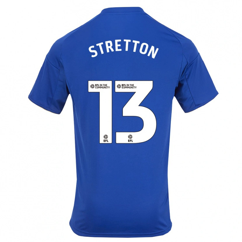 Danxen Barn Leo Stretton #13 Blå Guld Hemmatröja Matchtröjor 2025/26 Tröjor T-Tröja
