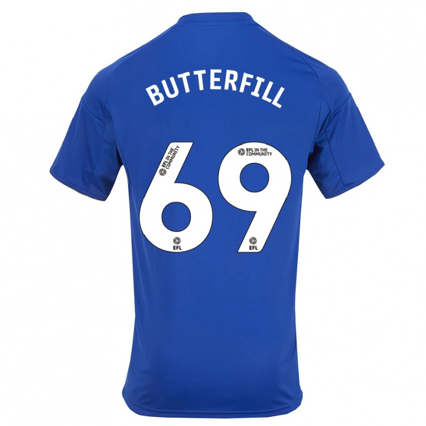 Danxen Barn Jack Butterfill #69 Blå Guld Hemmatröja Matchtröjor 2025/26 Tröjor T-Tröja