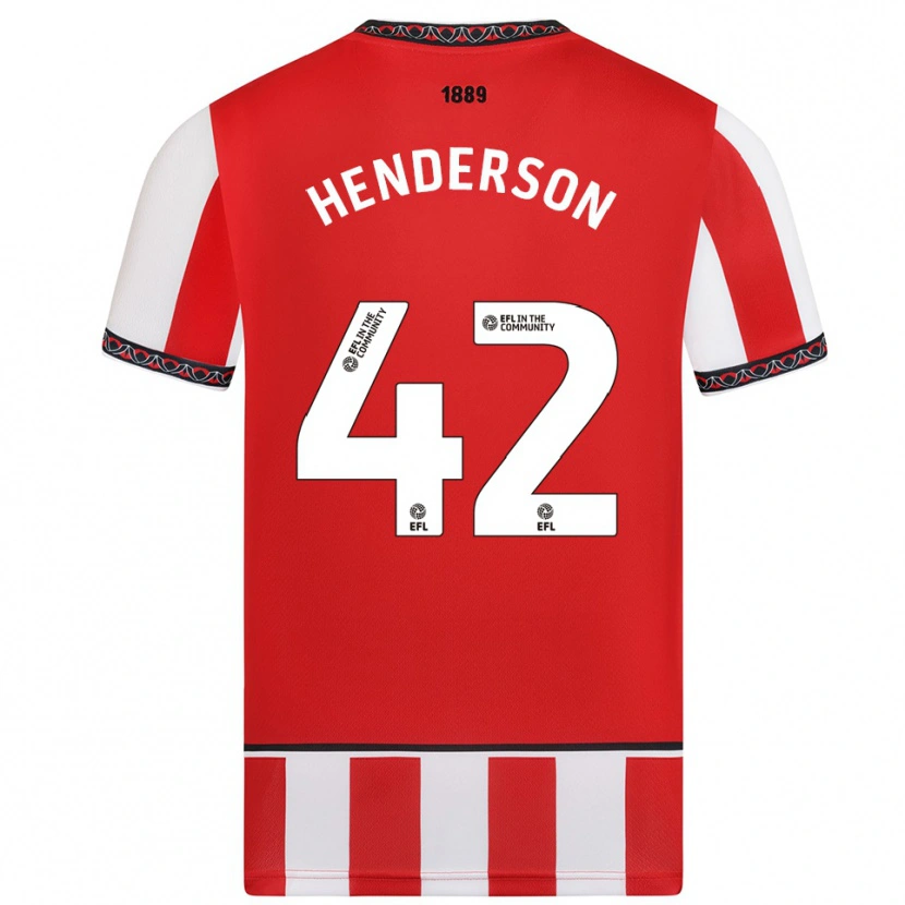 Danxen Barn Peyton Henderson #42 Röd Vit Hemmatröja Matchtröjor 2025/26 Tröjor T-Tröja