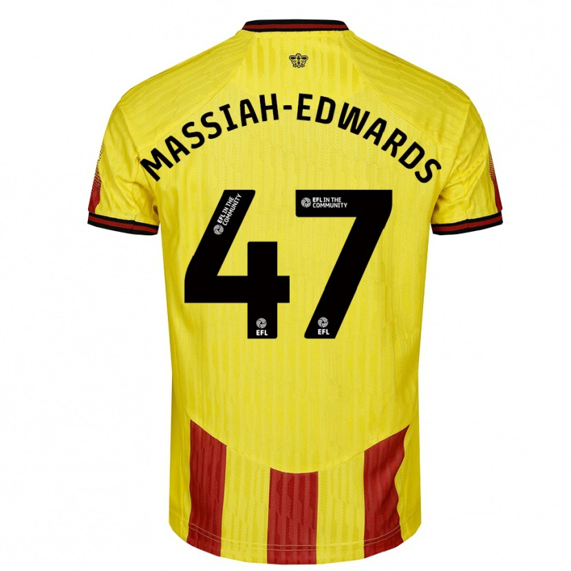 Danxen Barn Zavier Massiah-Edwards #47 Gul Röd Hemmatröja Matchtröjor 2025/26 Tröjor T-Tröja