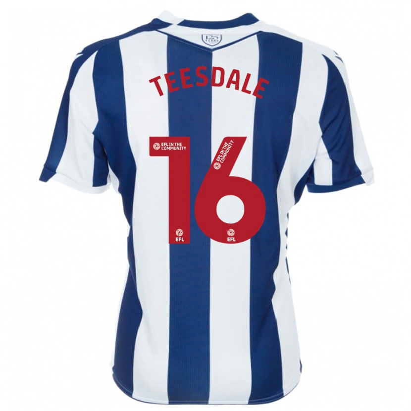 Danxen Barn Finn Teesdale #16 Marin Vit Hemmatröja Matchtröjor 2025/26 Tröjor T-Tröja