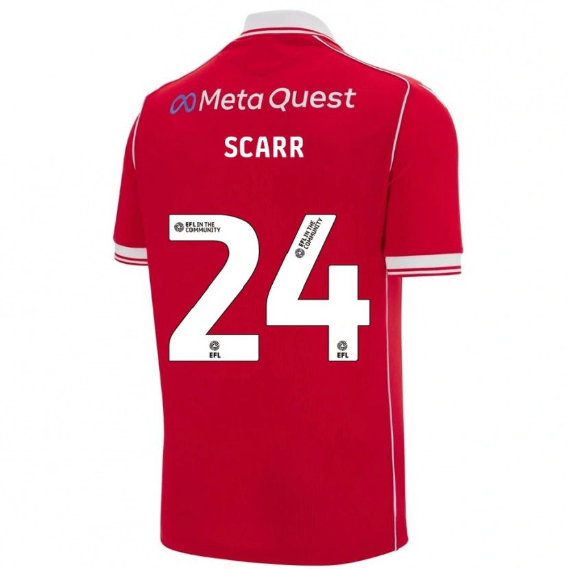 Danxen Barn Dan Scarr #24 Röd Vit Hemmatröja Matchtröjor 2025/26 Tröjor T-Tröja