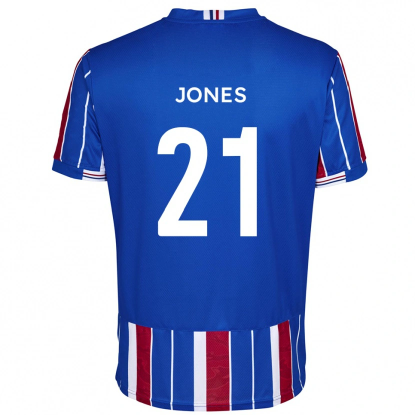 Danxen Barn Jordan Jones #21 Blå Röd Vit Hemmatröja Matchtröjor 2025/26 Tröjor T-Tröja