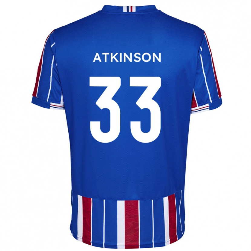 Danxen Barn Hayden Atkinson #33 Blå Röd Vit Hemmatröja Matchtröjor 2025/26 Tröjor T-Tröja