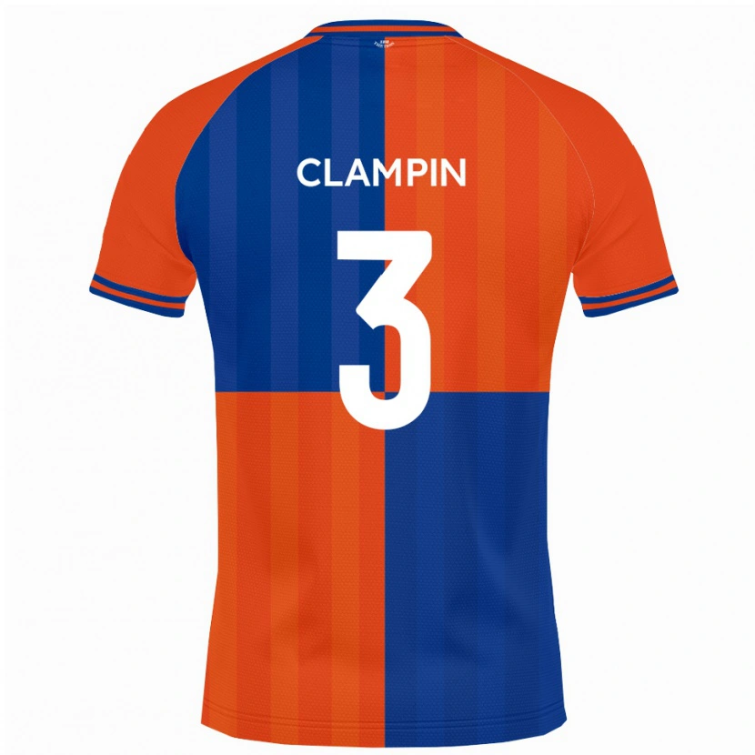 Danxen Barn Ryan Clampin #3 Orange Royalblå Hemmatröja Matchtröjor 2025/26 Tröjor T-Tröja