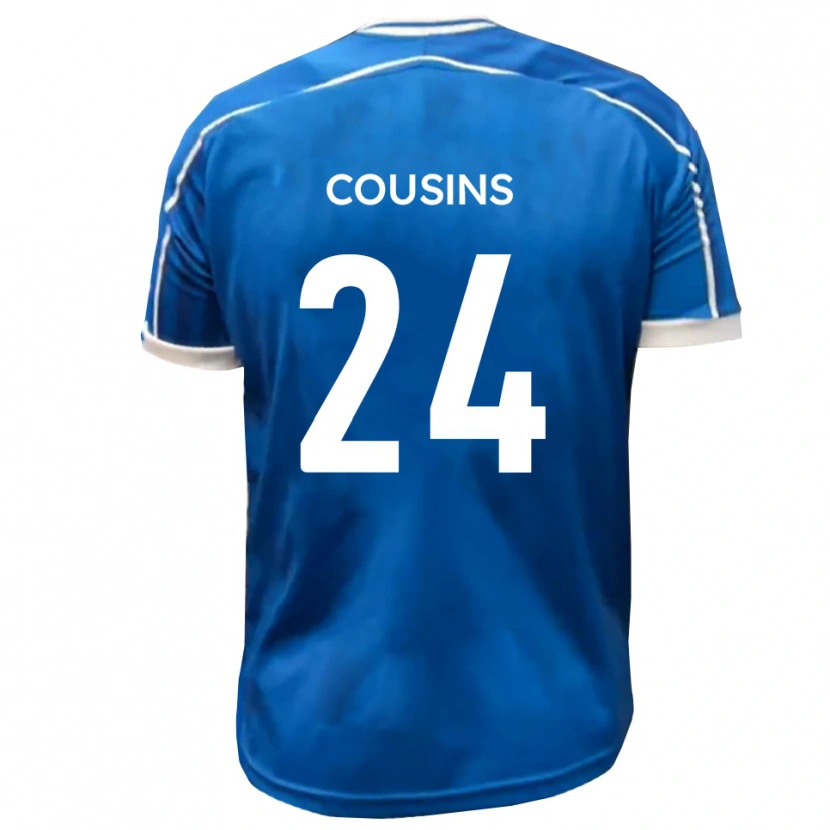 Danxen Barn Jordan Cousins #24 Blå Vit Hemmatröja Matchtröjor 2025/26 Tröjor T-Tröja