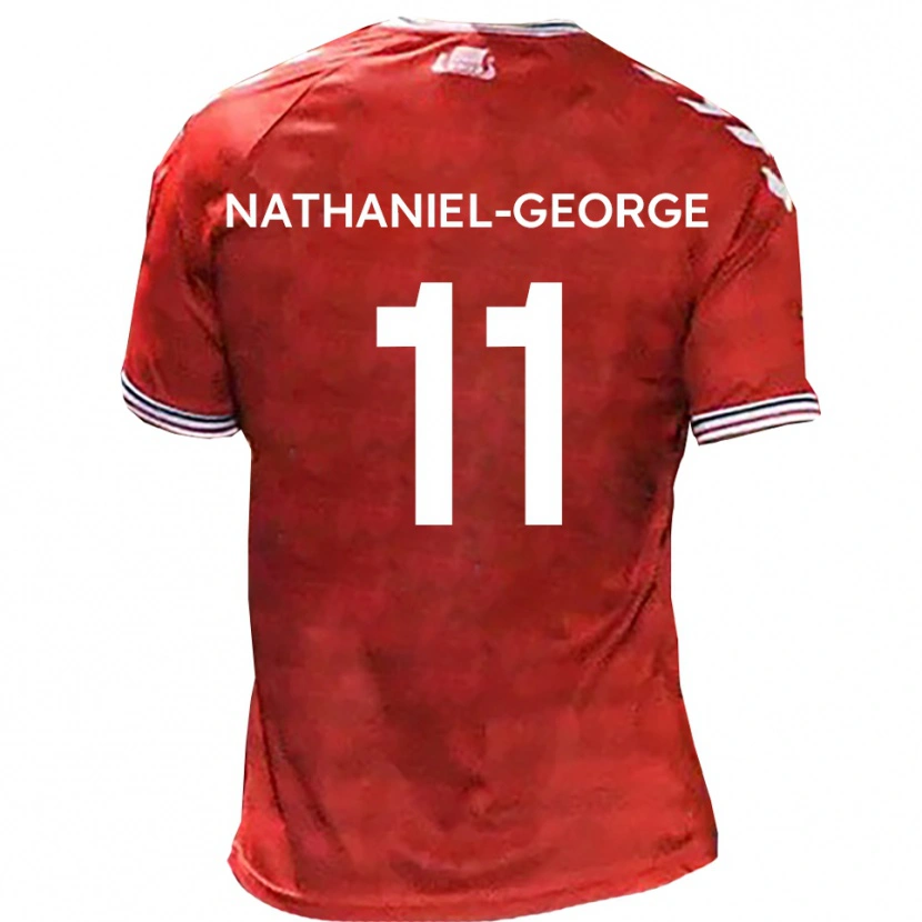Danxen Barn Ashley Nathaniel-George #11 Röd Vit Hemmatröja Matchtröjor 2025/26 Tröjor T-Tröja