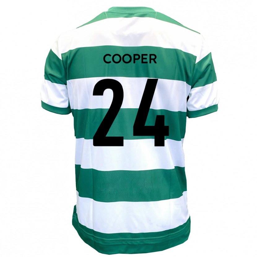 Danxen Barn Charlie Cooper #24 Grön Vit Hemmatröja Matchtröjor 2025/26 Tröjor T-Tröja