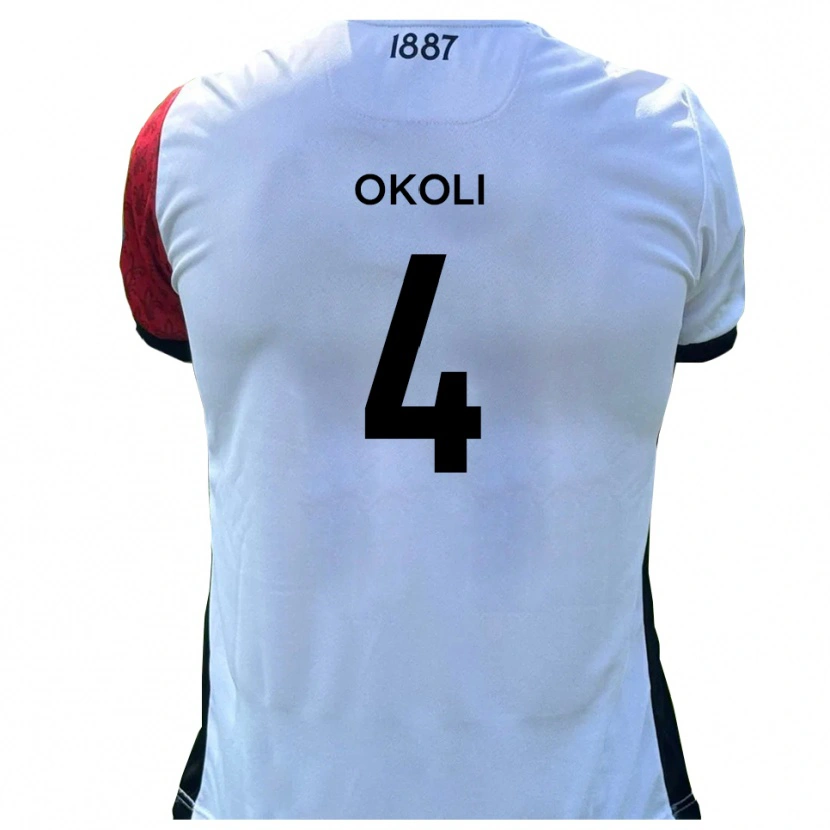 Danxen Barn Chinwike Okoli #4 Röd Vit Hemmatröja Matchtröjor 2025/26 Tröjor T-Tröja