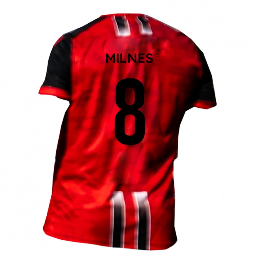Danxen Barn Ben Milnes #8 Röd Svart Hemmatröja Matchtröjor 2025/26 Tröjor T-Tröja