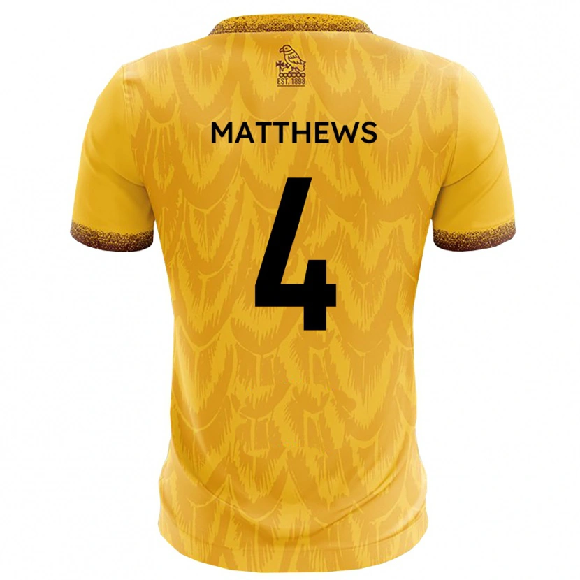 Danxen Barn Anton Matthews #4 Gult Brunt Hemmatröja Matchtröjor 2025/26 Tröjor T-Tröja