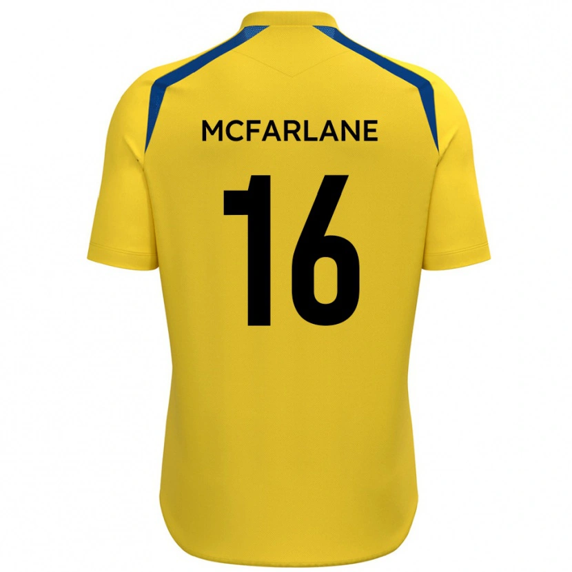 Danxen Barn Callum Mcfarlane #16 Gul Blå Hemmatröja Matchtröjor 2025/26 Tröjor T-Tröja