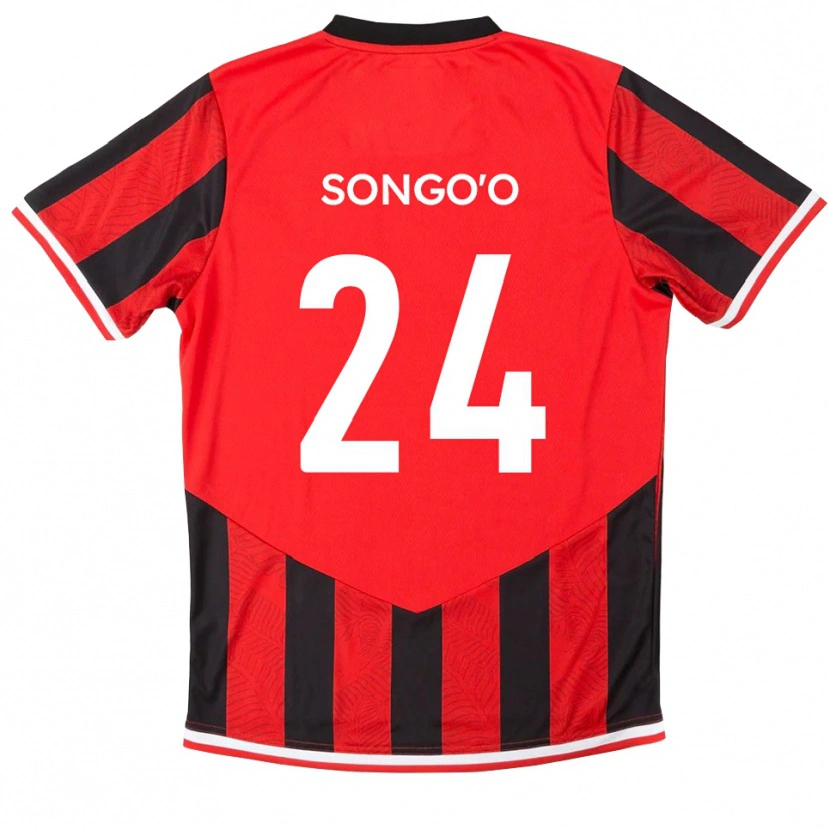 Danxen Barn Yann Songo'o #24 Röd Svart Hemmatröja Matchtröjor 2025/26 Tröjor T-Tröja