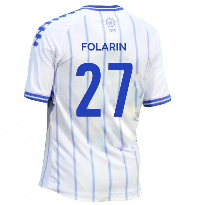 Danxen Barn Sam Folarin #27 Vit Blå Hemmatröja Matchtröjor 2025/26 Tröjor T-Tröja