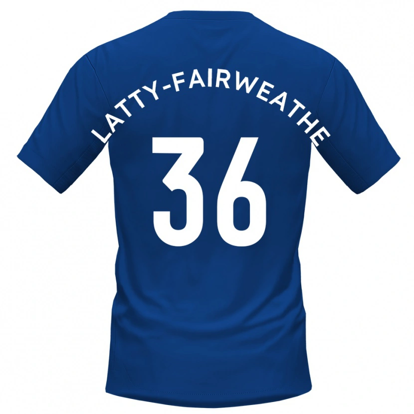 Danxen Barn Thierry Latty-Fairweather #36 Blå Vit Hemmatröja Matchtröjor 2025/26 Tröjor T-Tröja