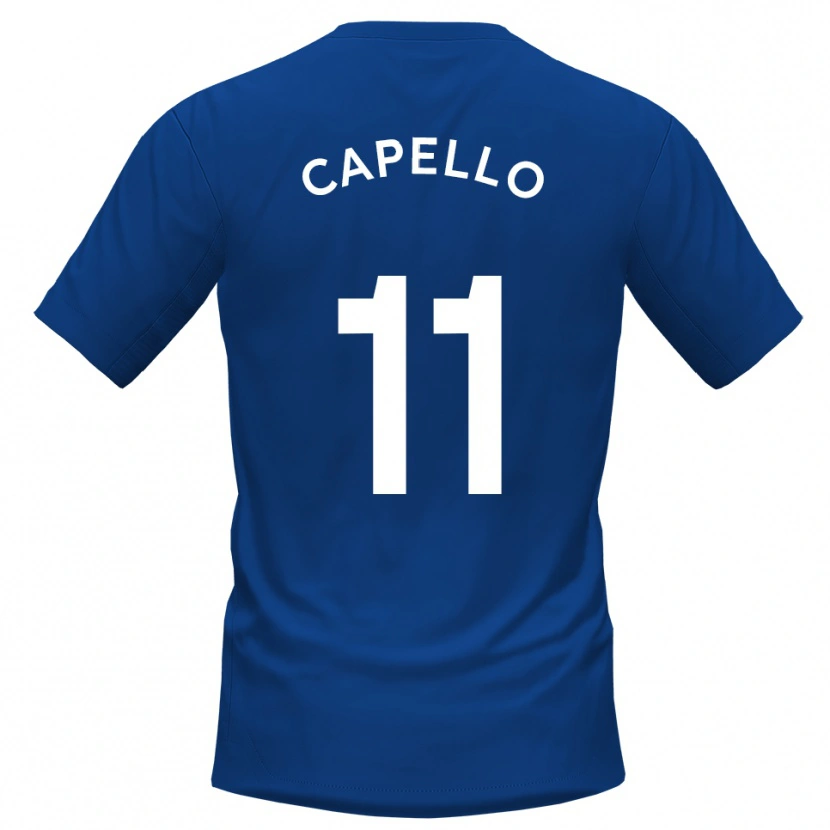 Danxen Barn Angelo Capello #11 Blå Vit Hemmatröja Matchtröjor 2025/26 Tröjor T-Tröja