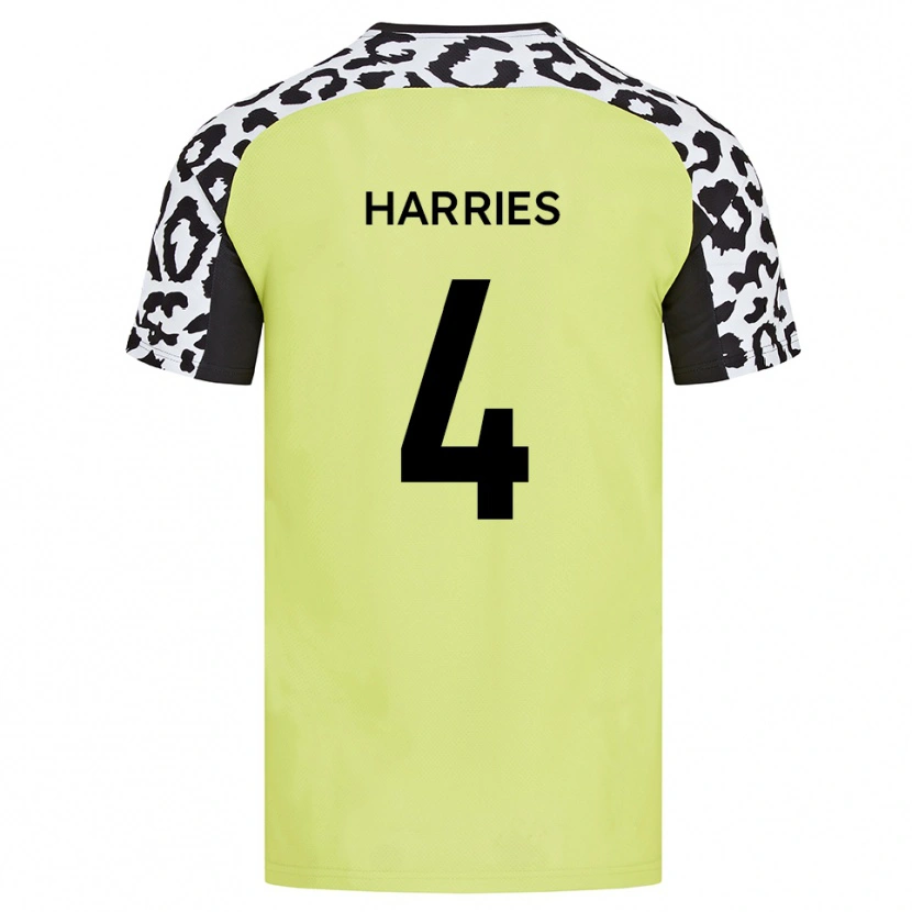 Danxen Barn Cian Harries #4 Fluorescerande Gul Hemmatröja Matchtröjor 2025/26 Tröjor T-Tröja