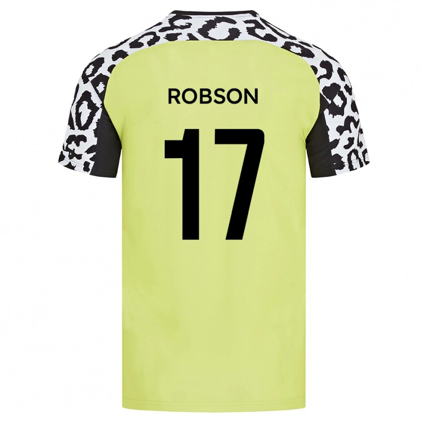 Danxen Barn Jamie Robson #17 Fluorescerande Gul Hemmatröja Matchtröjor 2025/26 Tröjor T-Tröja