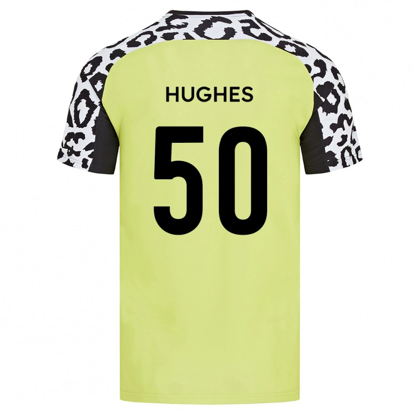 Danxen Barn Isaac Hughes #50 Fluorescerande Gul Hemmatröja Matchtröjor 2025/26 Tröjor T-Tröja